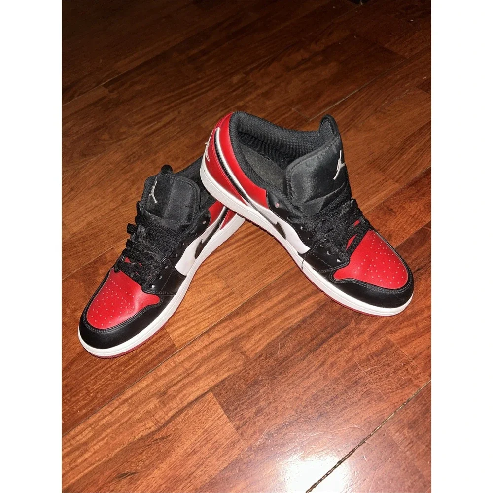 Jordan Air Jordan 1 Low Bred Toe 2.0 Black Red White 553558-161 Men's